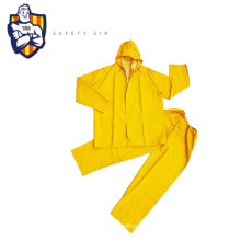 Traje de lluvia de PVC amarillo, alta calidad con cintas reflectantes, amarillo fluorescente y naranja se puede personalizar el estándar CE